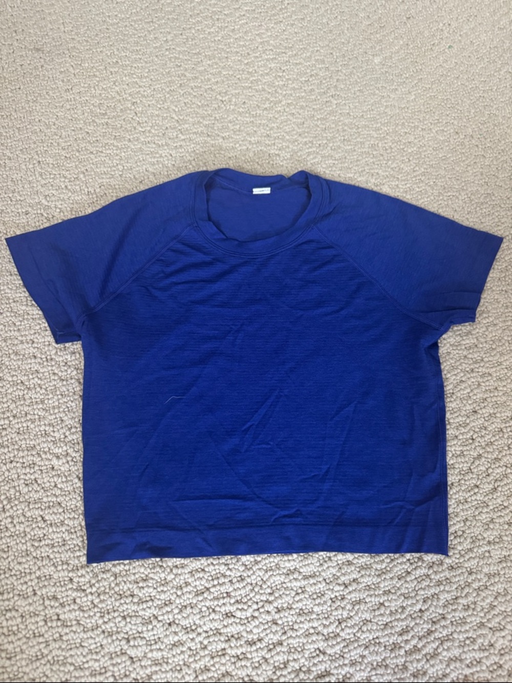 Lululemon Swiftly Tech Cropped Short Sleeve 2.0 Blue Crop Top